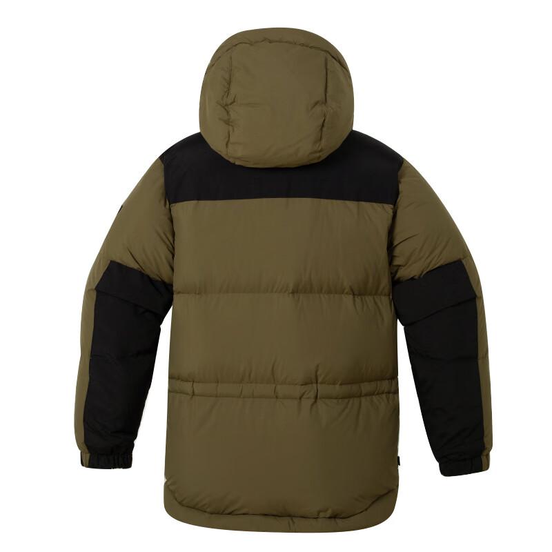 Timberland Ветрозащитная теплая куртка-пуховик с капюшоном Color Block, мужская коричневая A2N68-302