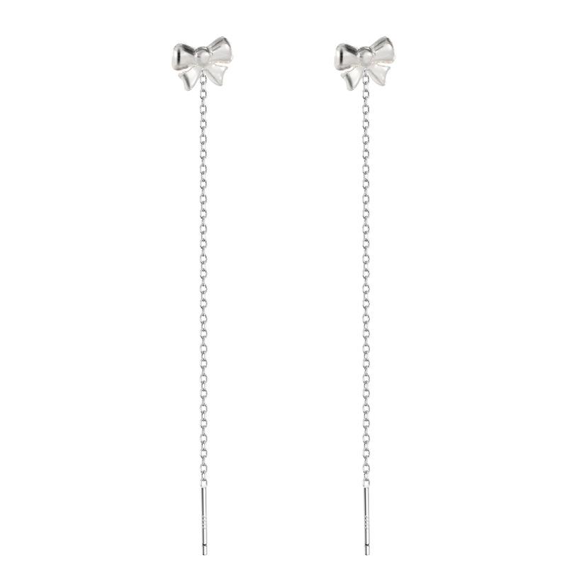 Wind Bow Earphone Women'S Simple Fashion Medium And Long Fringed Ear Chain Shows Thin Face