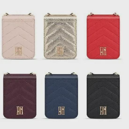 Кожаный чехол с ромбовидным узором для Samsung Z Flip3/4/5 — универсальный дизайн против падений