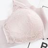 Женские бюстгальтеры размера Plue Wireless Push Up Brassers Женские бесшовные бюстгальтеры с застежкой спереди, кружевные цветочные бюстгальтеры, однотонный топ-топ, бюстгальтер, нижнее белье L-4XL