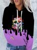 European and American printed autumn and winter loose hooded sweatshirt for women