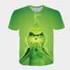 Summer New Green Hair Monster 3D Digital Printed Casual Loose Breathable Women's Short Sleeve Round Neck T-shirt