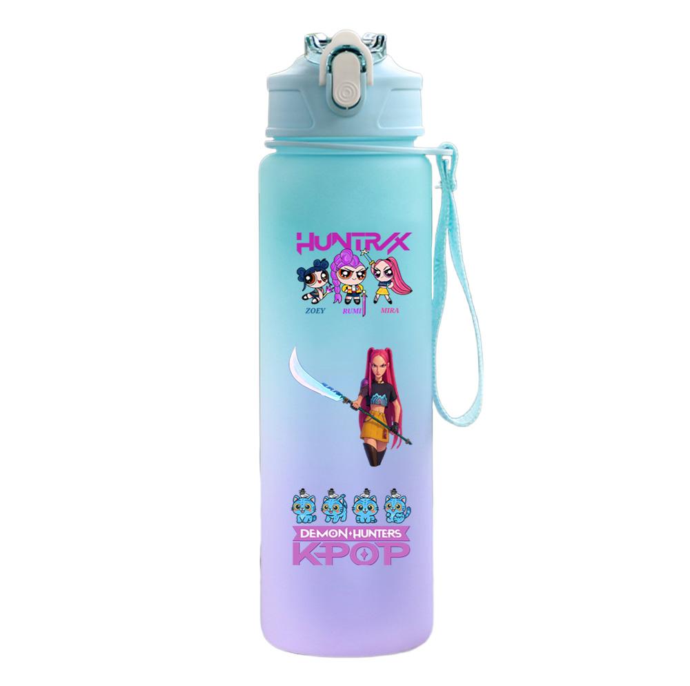 750Ml Water Bottle Demon Hunters Printed Large Capacity Drinking Cup Portable Outdoor Sports Water Cup Children Kid Gift
