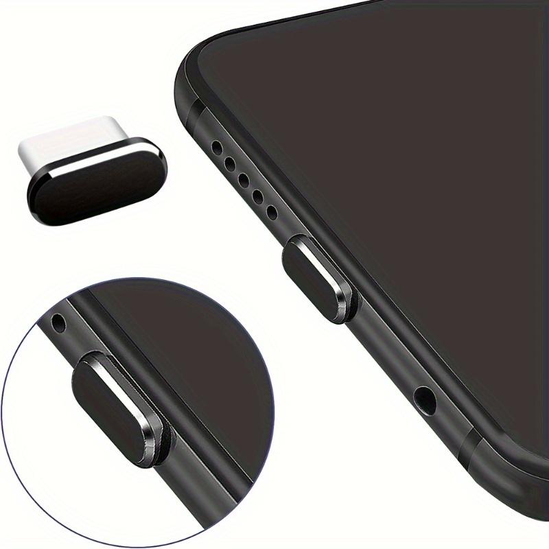 4 шт. заглушки от пыли для телефона, в комплекте с чистящей щеткой - Металлическая заглушка/крышка для порта зарядки телефона, украшения для мобильного телефона, подходят для разъемов Type-c