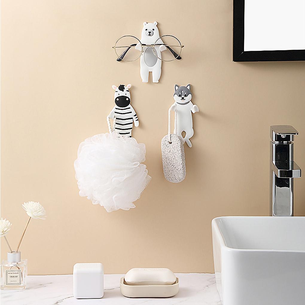 Мультяшный крючок для ключей с изображением животных, съемный, моющийся, держатель для ювелирных изделий, наклейка на полку для холодильника, тип 3