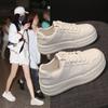 Korean Version of Little White Shoes Women's Board Shoes In the Autumn of 2025 New Round Head Thick Sole Heightening Low-top Casual Shoes Women's Sin