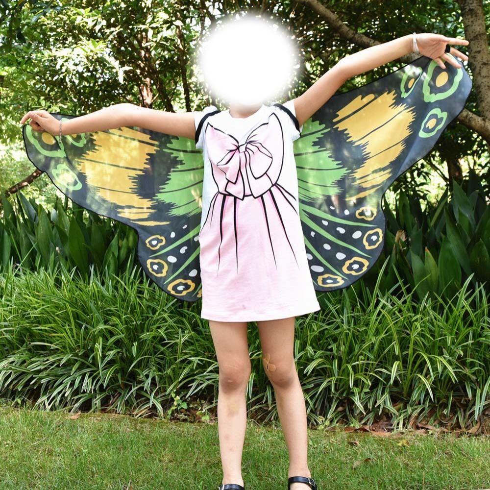 Shoulder Straps Butterfly Wings Costume Cape Fancy Cloak  Kids