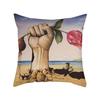 Square Floral Print Cushion Cover Rose Pattern Pillowcase Home Living Room Seat Room Decoration Pillowcase