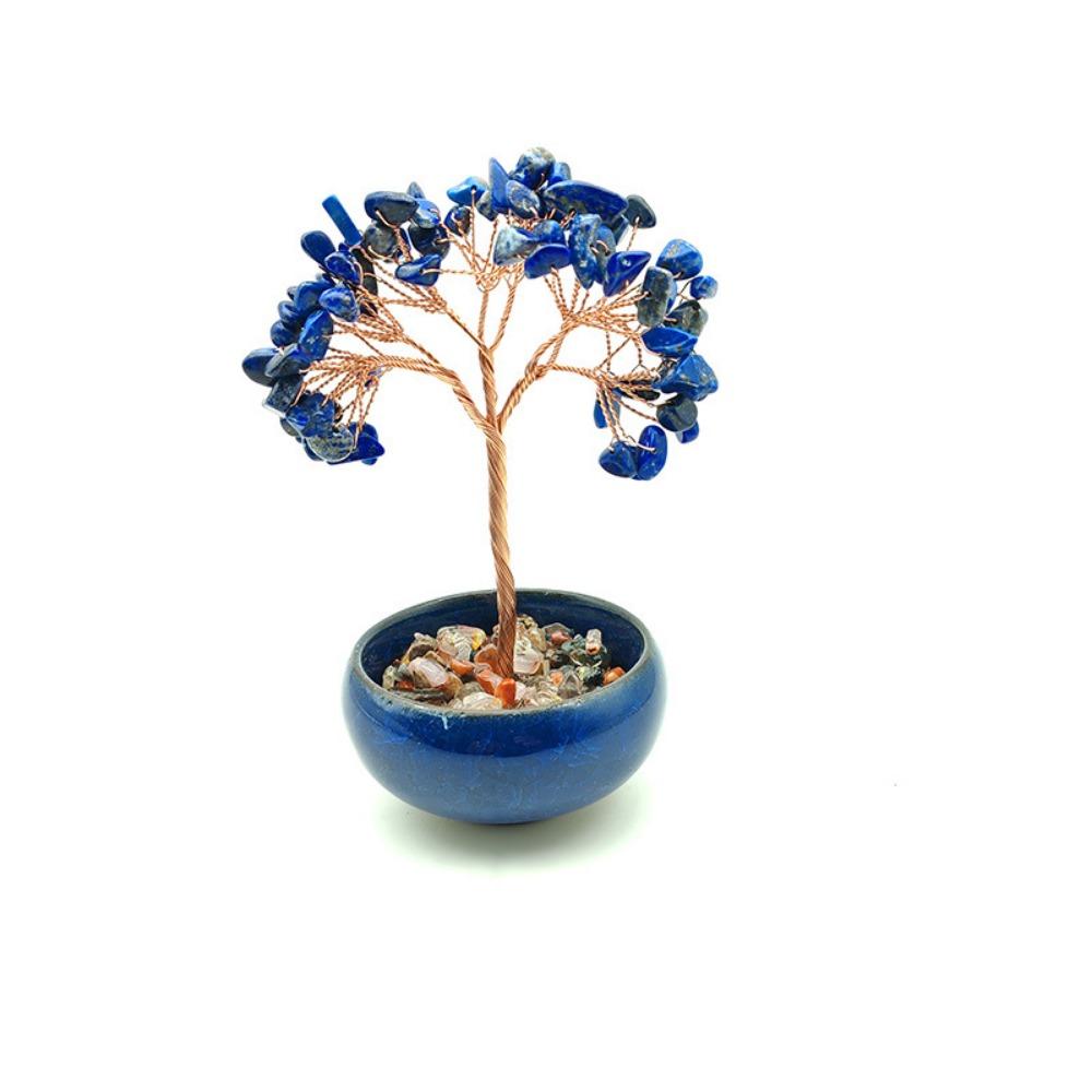 Медная проволока натуральное хрустальное дерево с чашкой основание каменное украшение дерево здоровье удача дерево фигурка Главная