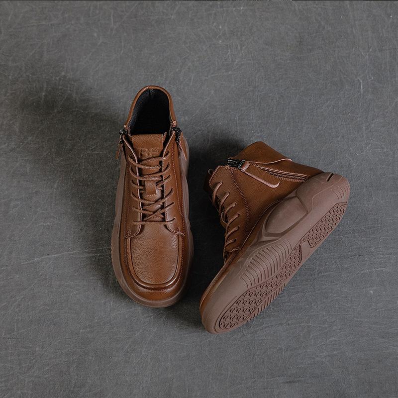 Ретро женские 2024 новые осенние повседневные короткие сапоги в британском стиле с толстой подошвой женские модные весенние и осенние одинарные сапоги