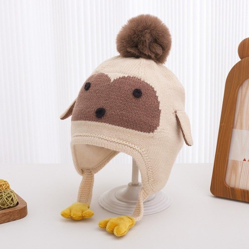 Windproof Ear Protection Hat Warm Plush Infant Knitted Cap New Pullover Cap  Autumn and Winter