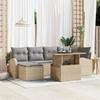 VidaXL 7-piece Garden Sofa Set with Beige Cushions Poly Rattan 3348676