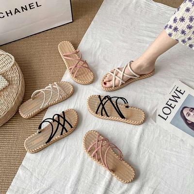Римские сандалии фея ветер плоская подошва носить пляжную обувь приморский 2025 лето весна новый универсальные тапочки
