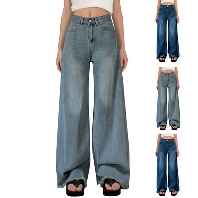 Женские джинсы широкого кроя, Джинсы с высокой посадкой свободного кроя, Джинсы-бойфренды, Эластичная талия, Стрейчевые джинсы, Джинсы широкого кроя