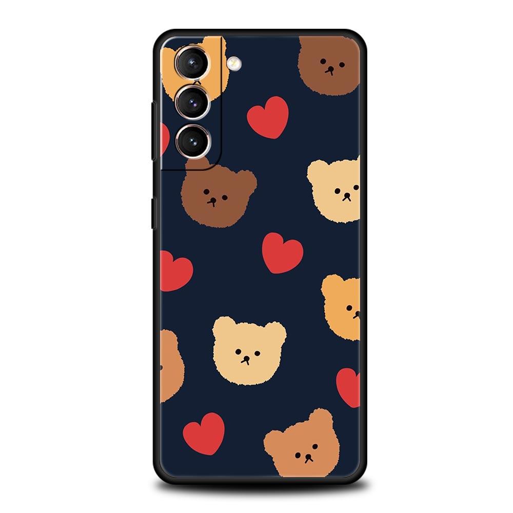 Чехол для телефона Samsung Galaxy S24 S23 S22 Ultra S20 S21 FE 5G S10 S9 Plus S10E S8 S7 Edge Мягкий силиконовый чехол Милый МЕДВЕДЬ