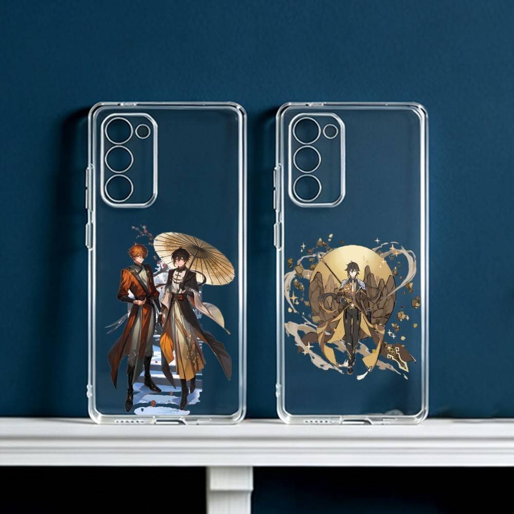 Чехол для телефона Zhongli Genshin Impact для Samsung Galaxy S24 S25 S23 S22 S21 Plus S24 S25 Прозрачный чехол