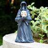 Spooky Halloween Small Ornaments Black Robe Faceless Ghost Grim Reaper Figurine Ornaments Resin Craft Gothic