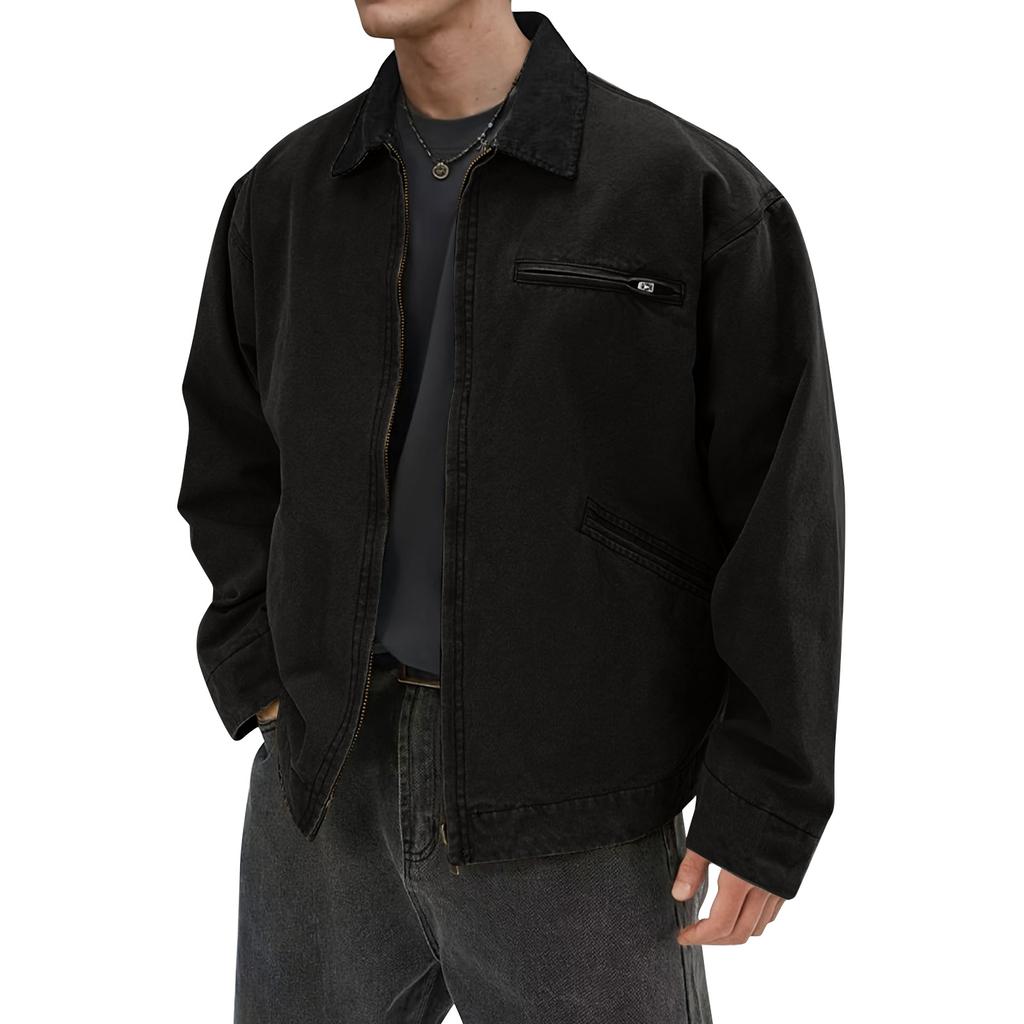 Men's Solid Color Camouflage Outdoor Sports Jacket Men's Pocket Button Casual Jacket