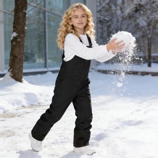 Детский утепленный зимний комбинезон-полукомбинезон, водонепроницаемые теплые брюки для сноуборда и лыж, ветрозащитный слитный костюм для мальчиков и девочек