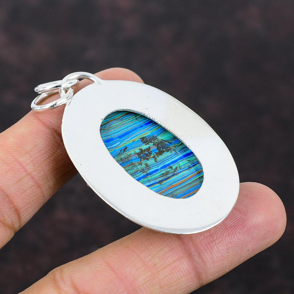 Радужный кулон из кальцинированного кремния, элегантные ювелирные изделия ручной работы, подвеска из стерлингового серебра 925 пробы, ювелирное изделие высшего качества, подарок для свадебных дизайнерских ювелирных изделий