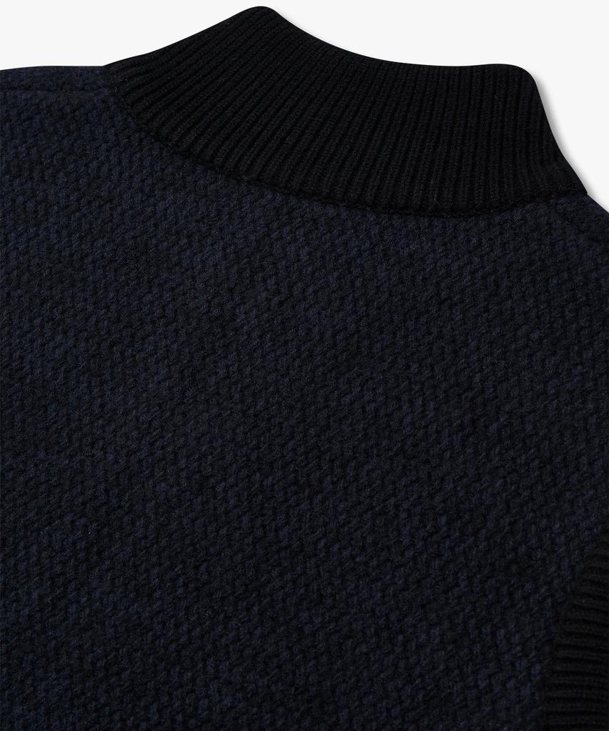 Man On The Boon Two-Way Zipper Textured Vest_Navy 4714313017