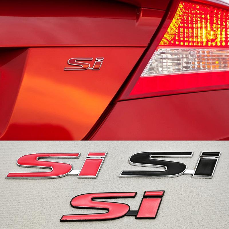 3D Metal Car Styling SI Logo Badge Chrome Sticker Front Grille Emblem For Honda Civic Accord Etc Automobile Accessories akp256