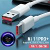 120W Charger Cable USB Type C 6A For Xiaomi Civi 11T Pro Redmi Note 11 Pro+ Black Shark 4S Pro 67W 55W
