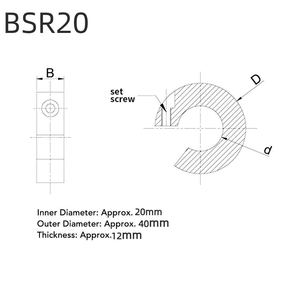 4Pcs SBR12 Linear Rail Stop Collar SBR16 SBR20 Shaft Locking Collar Grub Screw Aluminum Alloy Anodized Shaft Collar Set