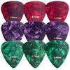 Kwmobile 9x Guitar Pick 3 Types of Thickness Set - Pick 0.46mm / 0.71mm 0.96mm Electric Acoustic Stringed Instruments 3 Colors 9 Pieces Set Onigiri
