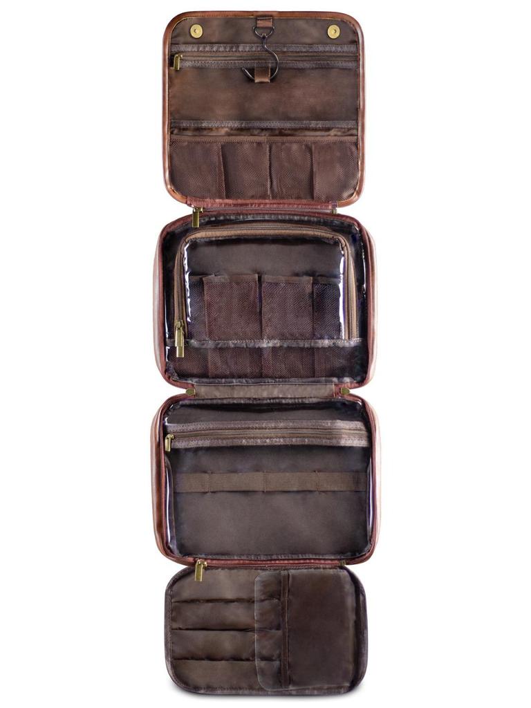 2024 Мужская водонепроницаемая косметичка премиум-класса из ПУ, большой вместительный органайзер для косметики