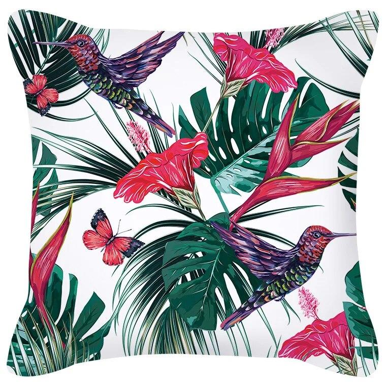 Подушка с цветком сливы, подушка с фламинго, черешней, домашний стул, украшение для дивана, желтая наволочка