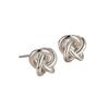 Stud Earrings for Women Small Golden Silver Color Metal Knot Twist Flower Earring Punk Party Jewelry Accessories