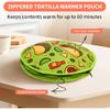 ABCKEY 12 Inch Tortilla Warmer Pouch, Zippered Fabric Tortilla Warmer to Keep Food Warm for Tortillas, Tacos, Naan and Pizza Rolls up to One Hour