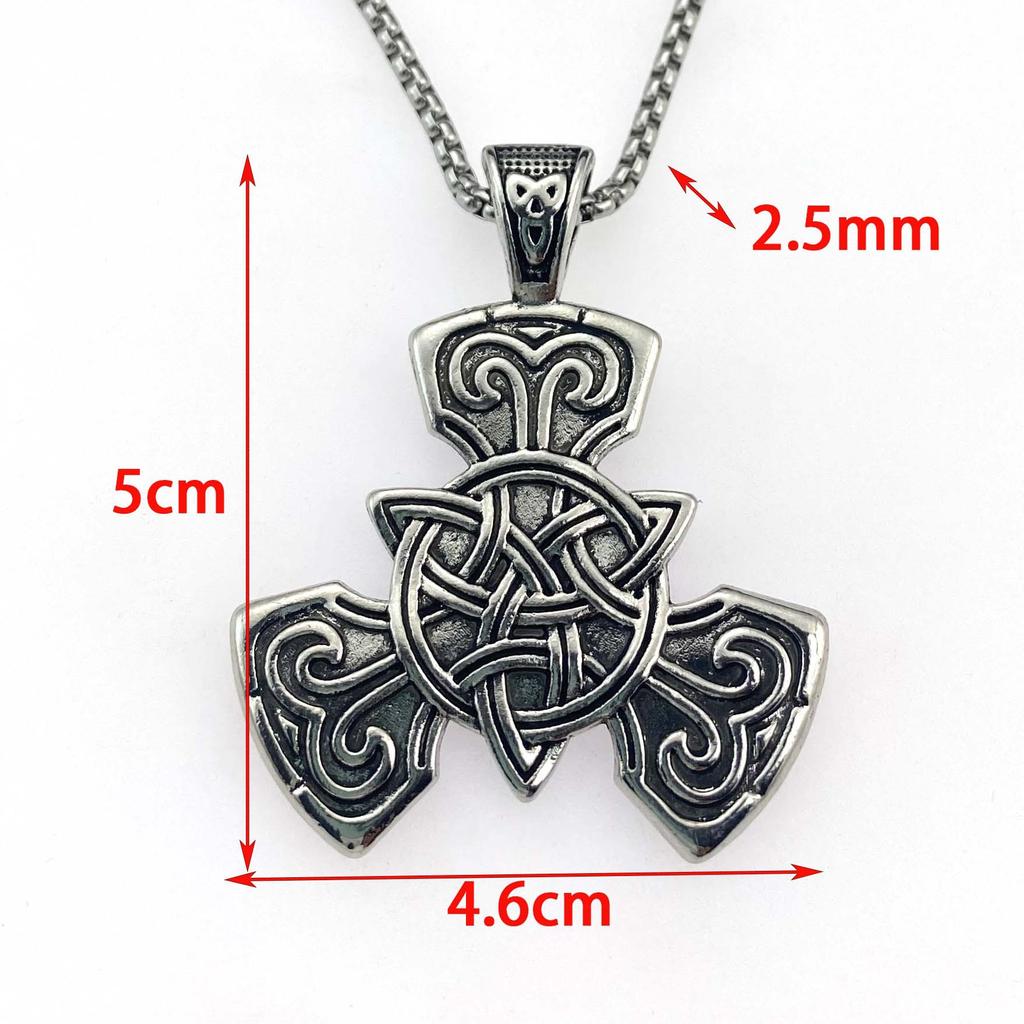 Винтажное ожерелье в скандинавском стиле, культура узлов встречается с золотым кулоном, титановая сталь, цепочка для свитера, аксессуары