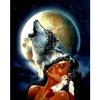 Full 5D Diy Diamond Painting Woman and Wolf Diamond Embroidery Cross Stitch Home Decor Handmade Gift