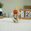 Halloween Skeleton Pumpkin Figurine Resin See Hear Speak No Evil Pumpkin Head Skeleton Statue for Home Haunted House Decor
