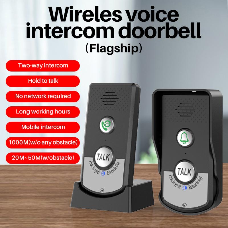 2.4Ghz Wireless Audio Intercom Door Phone Two Way Voice Doorbell H8 Voice Sender&Reciever Walkie-talkie Dooring DoorBellAA