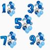 12pcs Kids Anniversaires 1/2/3/5/6/8/9 Years Old Balloons Set 32 Inch Blue Number Foil Balloons Baby Shower Wedding Decoration