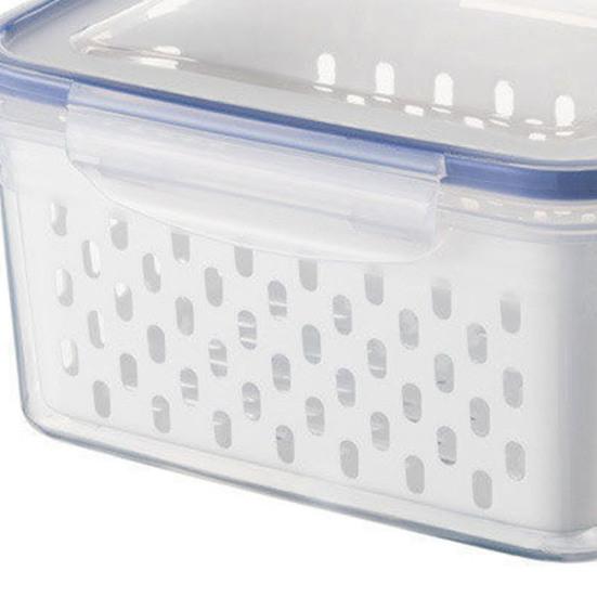 Контейнер для хранения продуктов в холодильнике, коробка для хранения фруктов со съемным дуршлагом, органайзер для холодильника для салата, ягод, овощей, для сохранения свежести