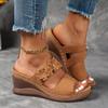 Fashion Women Slippers Open Toe Casual Anti Slippers Leather Wedges Shoes Women Fashion Outside Beach Sandals Lightweight Slides Women