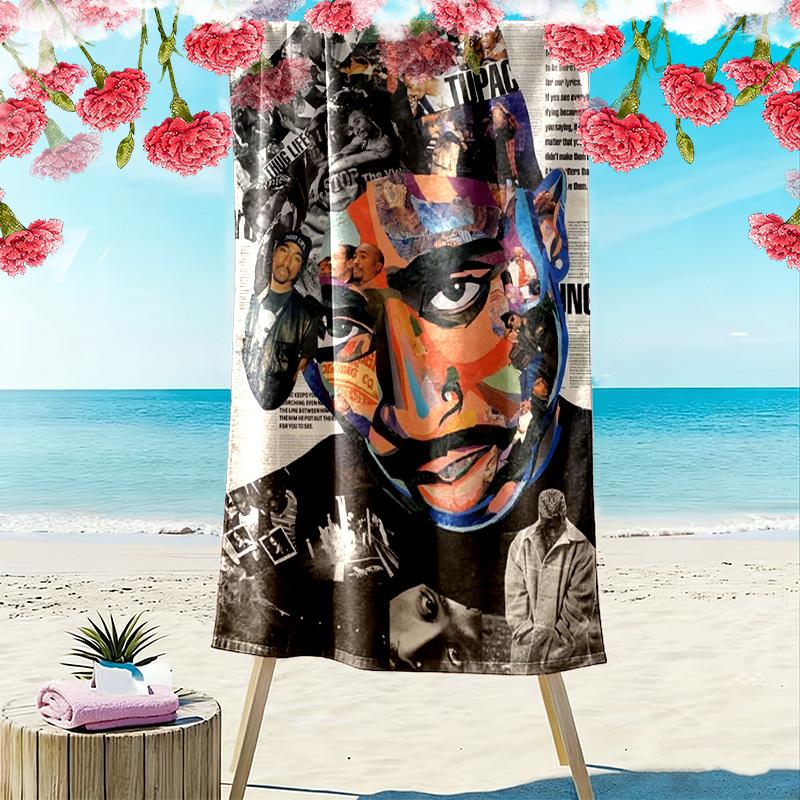 Urban Art Hip-Hop Legacy beach towel beach soft swim Absorbent bath towel Outdoor pool towel Outdoor picnic beach mat printing Fashion