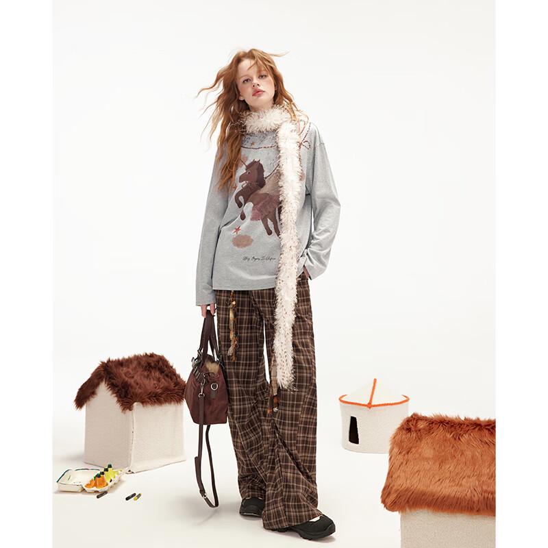 unifree Женские клетчатые брюки карго свободного кроя