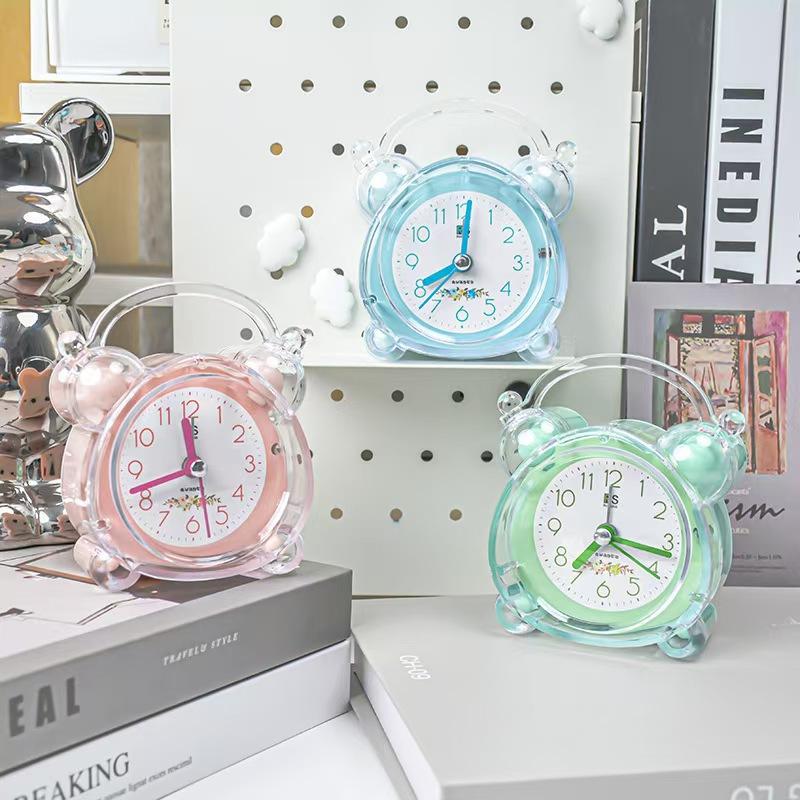 Silent Alarm Clock for Students Bedside Lazy People Getting Up In The Bedroom with Simple Night Light Cartoon Children Creative Learning Watch