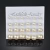 KOTiK 2024 New White Simulated Pearl Earrings Set For Women Big Small Ball Stud Ear Wedding Jewelry Brincos Bijoux