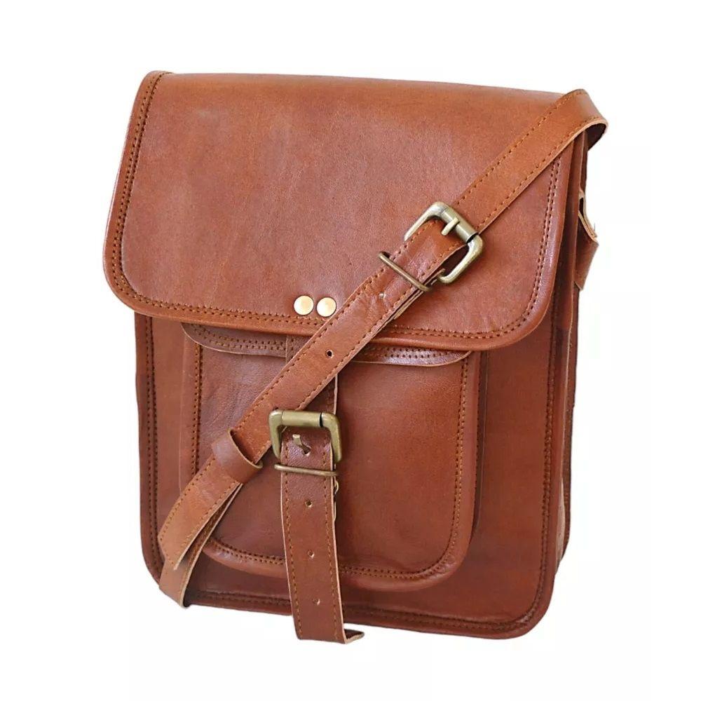 Tablet Leather Messenger Brown Crossbody Vintage Satchel Shoulder Bag
