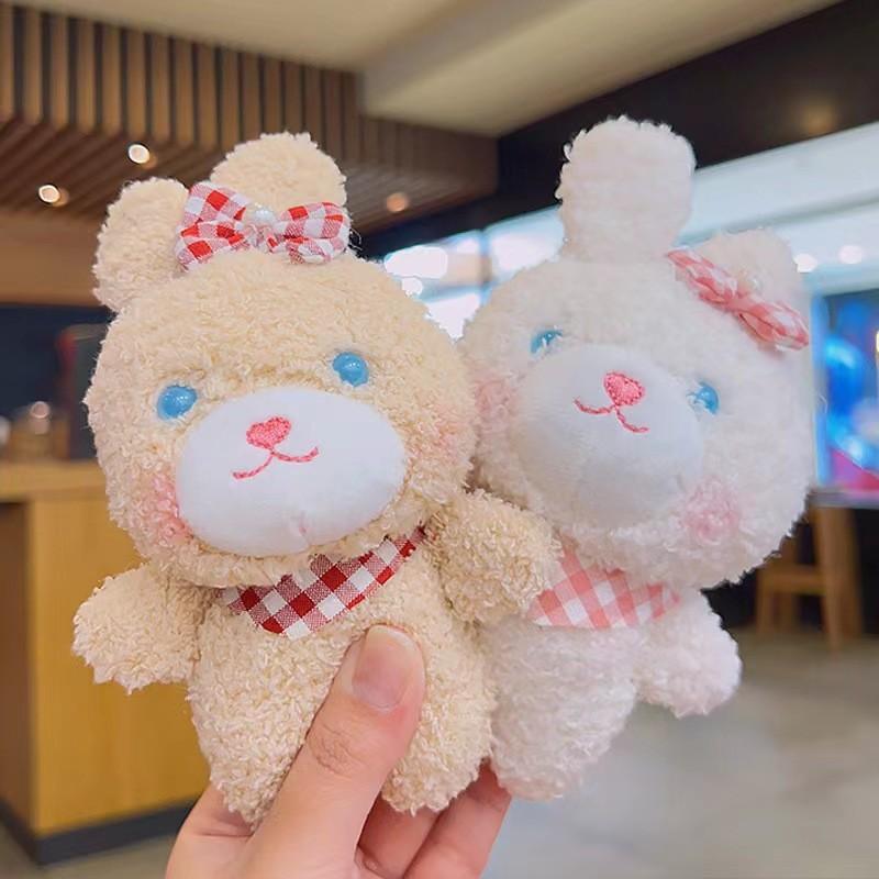 Teddy Bunny Plush Doll Soft Keychain For Collectible Gifts And Backpack Decor