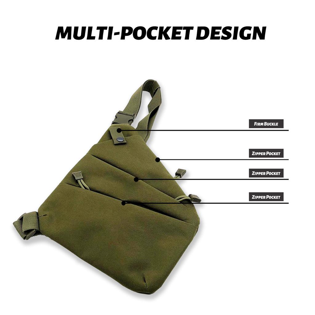 Мужская сумка через плечо Сумка для хранения Водонепроницаемая левая и правая сумка через плечо Сумка на груди Сумка-мессенджер