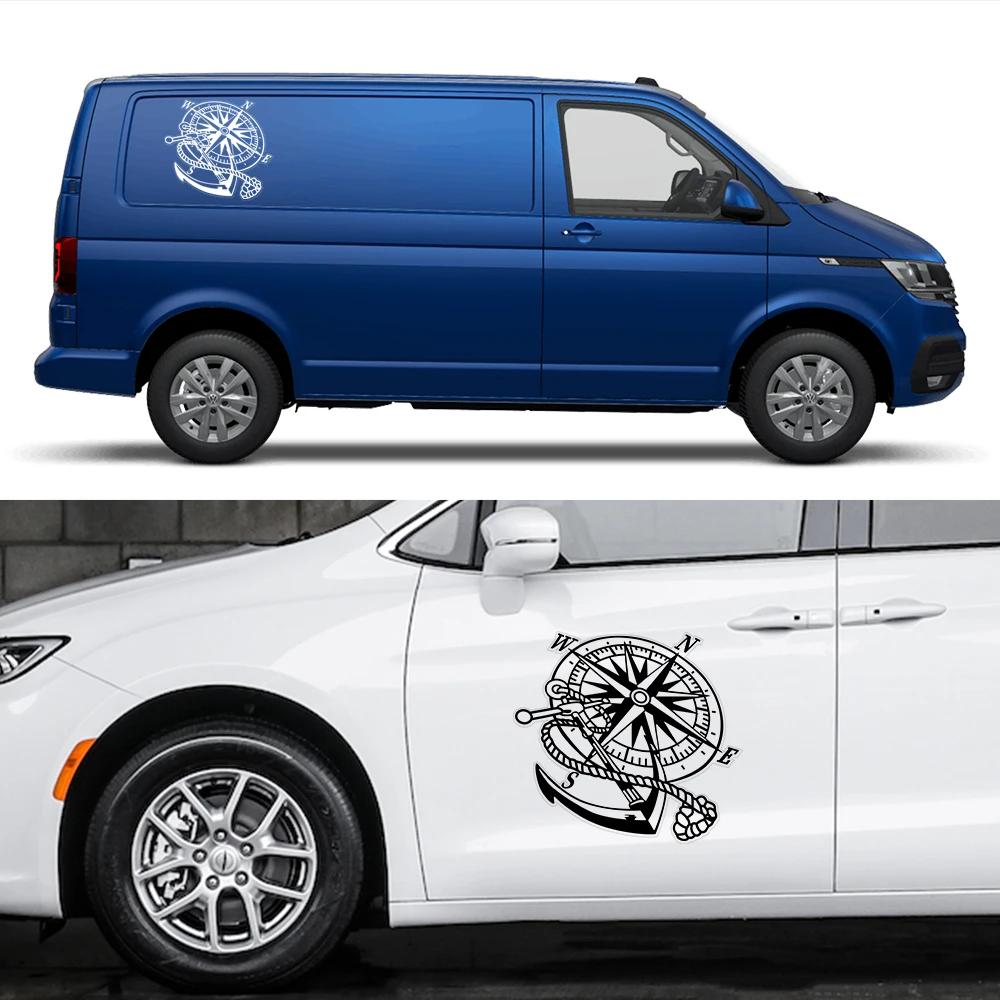Car Sticker Creative Compass Anchor Waterproof Vinyl Decal For RV Car Truck Caravan Motorhome Exterior Styling Decor Accessories
