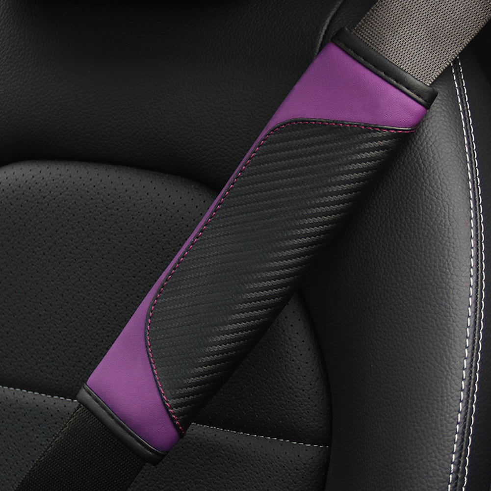 Чехол на ремень безопасности автомобиля из углеродного волокна, кожаная корона, универсальные чехлы на ремень безопасности автомобиля, защита плеч, автомобильные аксессуары для салона