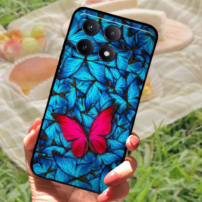 For Xiaomi Poco X6 Case Cover Poco X 6 X6 Pro 5G Silicone Soft Marble Black Bumper Funda Coque for Xiaomi Poco X6 Pro Protective